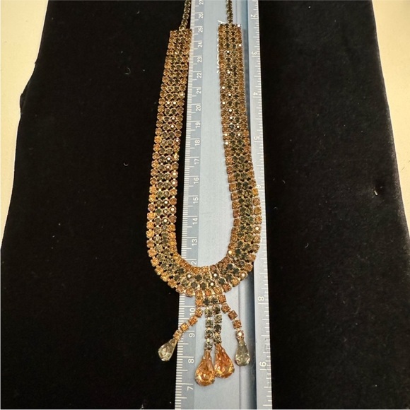 Vintage Brown Rhinestone 1920’s Necklace - Picture 2 of 4